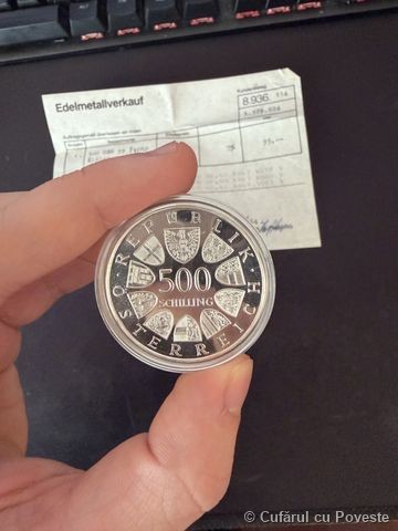 1984 Austria 500 Schilling Fanny Elssler Argint 0.925, conditie Mint