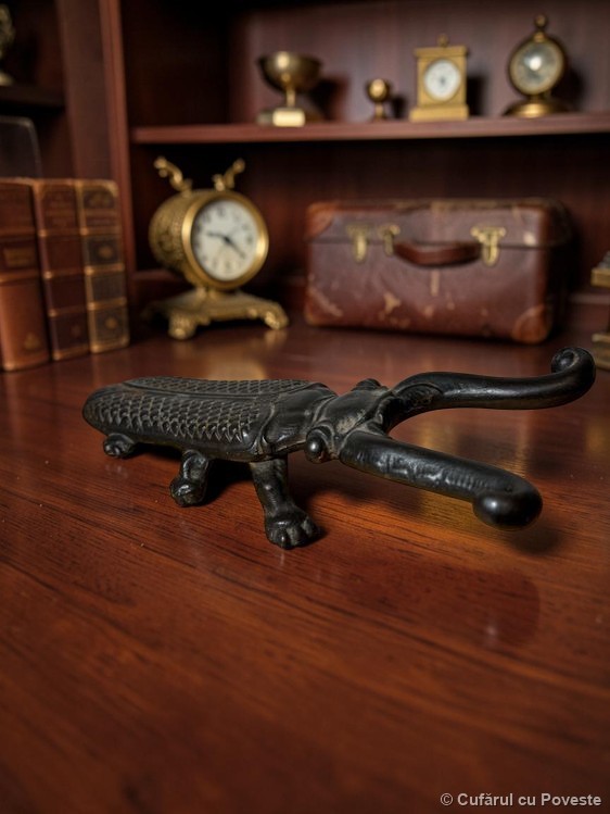 Clește / Suport decorativ vintage din fontă – model crocodil/aligator