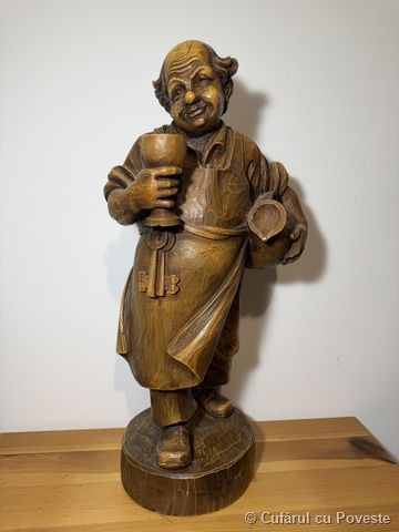 Sculptură lemn masiv Hangiu - Black Forest, antică, anii 1920-1950