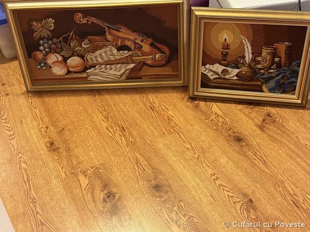 Set 2 goblenuri vintage, cusute manual • piese rare