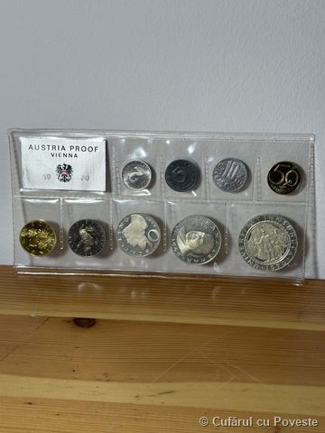 Set Monede Proof Austria 1970 Vienna Mint - Argint Schilling Complet