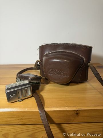 Set Vintage: Aparat Foto Edixa Reflex + Etui Piele + Expoziometru Gossen Sixti