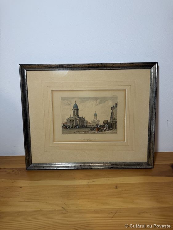 Tablou vintage gravură/litografie Helsinki Cathedral înrămată – decor clasic