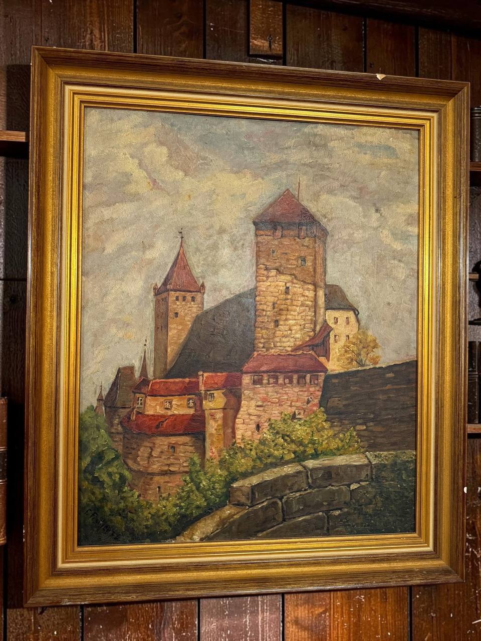 Tablou ulei cetate medievală germană